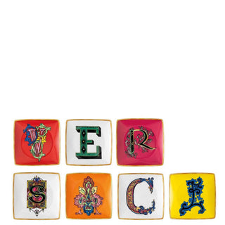 Versace meets Rosenthal Holiday Alphabet set 7 bowl 12 cm. square flat - Buy now on ShopDecor - Discover the best products by VERSACE HOME design