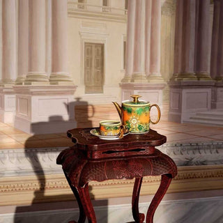 Versace meets Rosenthal Jungle Animalier Yellow cup & saucer low - Buy now on ShopDecor - Discover the best products by VERSACE HOME design