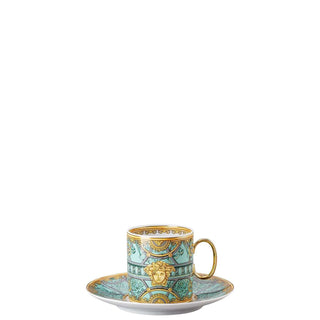 Versace meets Rosenthal La scala del Palazzo High coffee cup and saucer green - Buy now on ShopDecor - Discover the best products by VERSACE HOME design