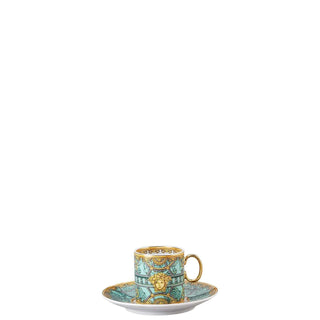 Versace meets Rosenthal La scala del Palazzo Coffee cup and saucer green - Buy now on ShopDecor - Discover the best products by VERSACE HOME design