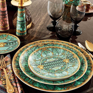 Versace meets Rosenthal La scala del Palazzo Deep plate diam. 22 cm. green - Buy now on ShopDecor - Discover the best products by VERSACE HOME design