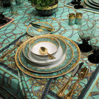 Versace meets Rosenthal La scala del Palazzo Deep plate diam. 22 cm. green - Buy now on ShopDecor - Discover the best products by VERSACE HOME design