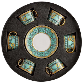 Versace meets Rosenthal La scala del Palazzo set 6 Tea cups and saucers green - Buy now on ShopDecor - Discover the best products by VERSACE HOME design