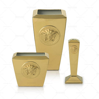 Versace meets Rosenthal Medusa Gold Vase H. 24 cm. gold - Buy now on ShopDecor - Discover the best products by VERSACE HOME design