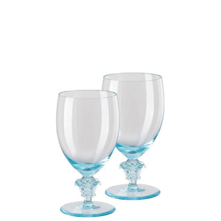 Versace meets Rosenthal Medusa Lumière 2nd Editon Set 2 water goblets Tiffany blue - Buy now on ShopDecor - Discover the best products by VERSACE HOME design