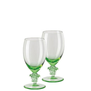 Versace meets Rosenthal Medusa Lumière 2nd Editon Set 2 white wine glass Versace Transparent green - Buy now on ShopDecor - Discover the best products by VERSACE HOME design