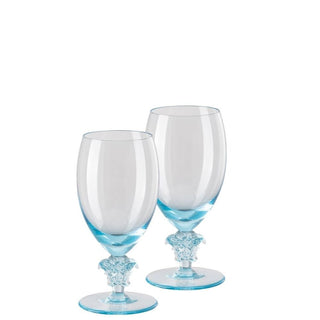 Versace meets Rosenthal Medusa Lumière 2nd Editon Set 2 white wine glass Tiffany blue - Buy now on ShopDecor - Discover the best products by VERSACE HOME design