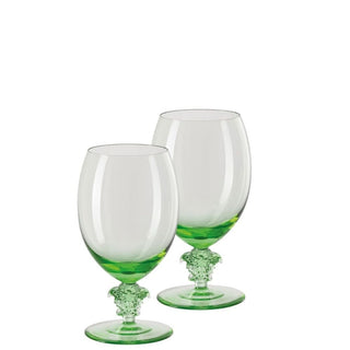 Versace meets Rosenthal Medusa Lumière 2nd Editon Set 2 red wine glass Versace Transparent green - Buy now on ShopDecor - Discover the best products by VERSACE HOME design