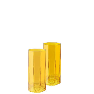 Versace meets Rosenthal Medusa Lumière Rhapsody Set 2 longdrink glass Versace Transparent amber - Buy now on ShopDecor - Discover the best products by VERSACE HOME design