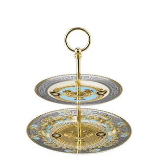 Versace meets Rosenthal Prestige Gala Le Bleu Small etagere 2 tiers - Buy now on ShopDecor - Discover the best products by VERSACE HOME design