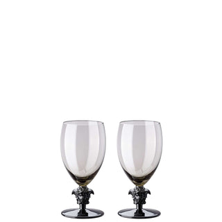 Versace meets Rosenthal Medusa Lumière 2nd Editon Set 2 white wine glass Smoky grey - Buy now on ShopDecor - Discover the best products by VERSACE HOME design