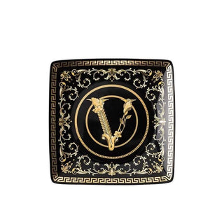 Versace meets Rosenthal Virtus Gala Black bowl square flat 12x12 cm - Buy now on ShopDecor - Discover the best products by VERSACE HOME design