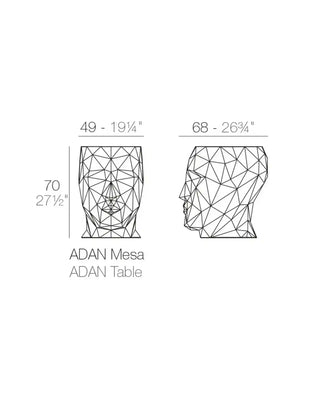 Vondom Adan table 49x68 in polyethylene