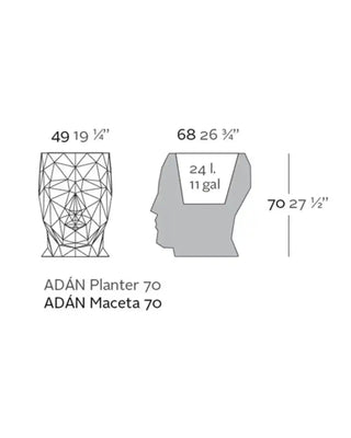 Vondom Adan Planter vase in polycarbonate