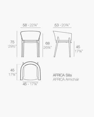 Vondom Africa lounge chair in polypropylene white colour with upholstered Baiona seat