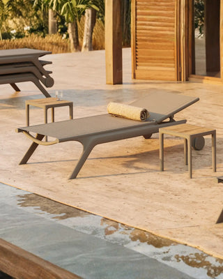 Vondom Africa sun lounger in polypropylene with outdoor fabric seat