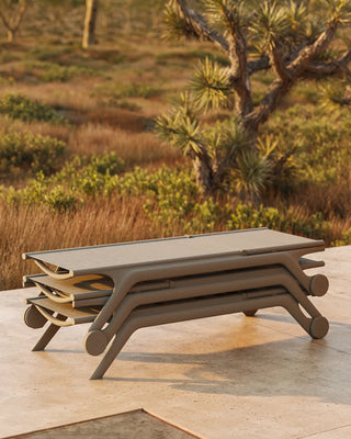 Vondom Africa sun lounger in polypropylene with outdoor fabric seat