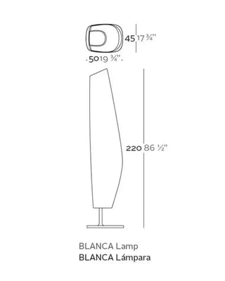Vondom Blanca LED floor lamp in Ice White 2101 polyethylene