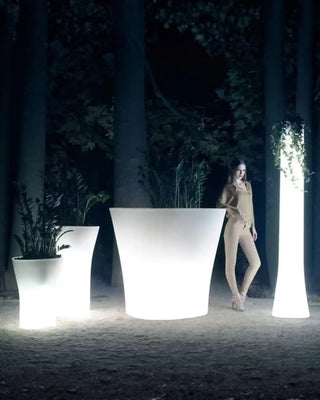 Vondom Bones Planter LED vase in Ice White 2101 polyethylene