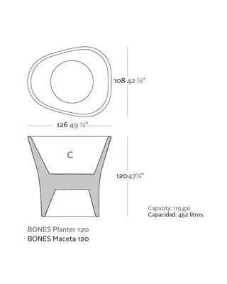 Vondom Bones Planter vase in polyethylene
