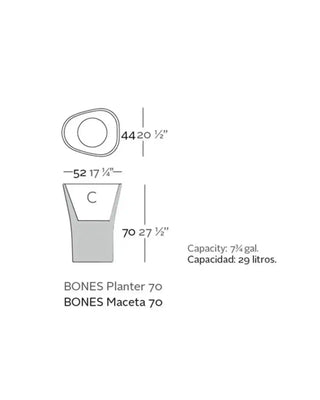 Vondom Bones Planter LED vase in Ice White 2101 polyethylene