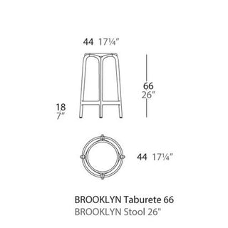 Vondom Brooklyn stool h. seat 66 cm. by Eugeni Quitllet - Buy now on ShopDecor - Discover the best products by VONDOM design