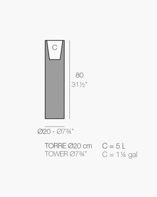 Vondom Maceta Torre Planter vase in polyethylene