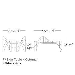 Vondom F3 low table polyethylene by Fabio Novembre - Buy now on ShopDecor - Discover the best products by VONDOM design