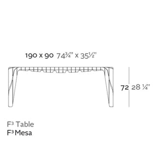 Vondom F3 table 190x90 cm polyethylene by Fabio Novembre - Buy now on ShopDecor - Discover the best products by VONDOM design