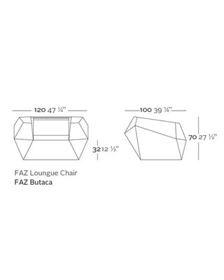 Vondom Faz lounge chair in polyethylene with upholstered cushions