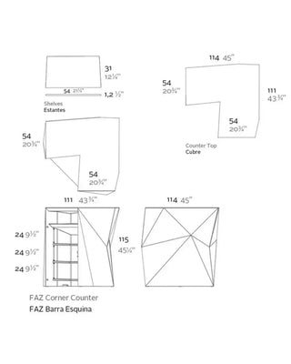 Vondom Faz Bar counter corner element in polyethylene