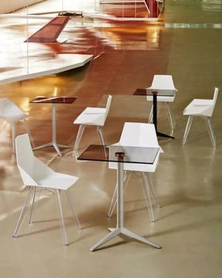 Vondom Faz chair with polypropylene shell and transparent polycarbonate legs