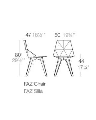 Vondom Faz chair with polypropylene shell and transparent polycarbonate legs