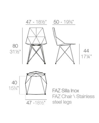 Vondom Faz chair with powder-coated metal legs and seat in polypropylene