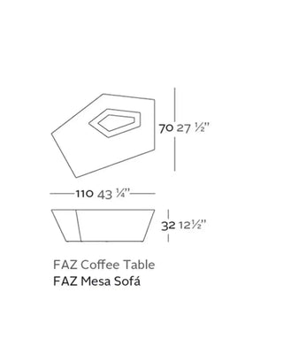 Vondom Faz low coffee table in polyethylene