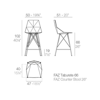 Vondom Faz stool h. seat 66 cm. by Ramón Esteve - Buy now on ShopDecor - Discover the best products by VONDOM design