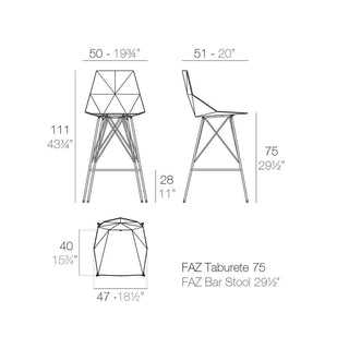 Vondom Faz stool h. seat 75 cm by Ramón Esteve - Buy now on ShopDecor - Discover the best products by VONDOM design