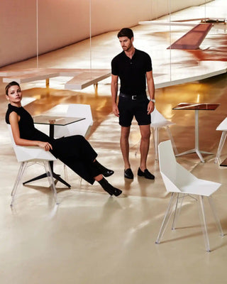 Vondom Faz armchair with polypropylene shell and transparent polycarbonate legs