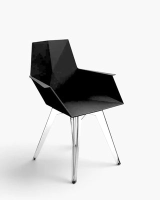 Vondom Faz armchair with polypropylene shell and transparent polycarbonate legs