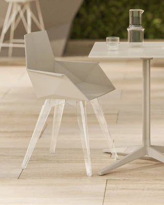 Vondom Faz armchair with polypropylene shell and transparent polycarbonate legs