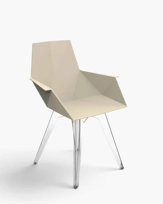 Vondom Faz armchair with polypropylene shell and transparent polycarbonate legs