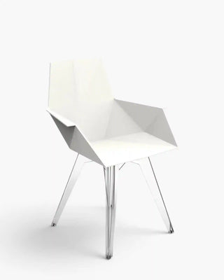 Vondom Faz armchair with polypropylene shell and transparent polycarbonate legs