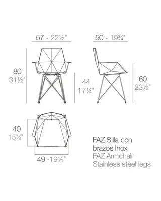 Vondom Faz armchair with powder-coated metal legs and seat in polypropylene