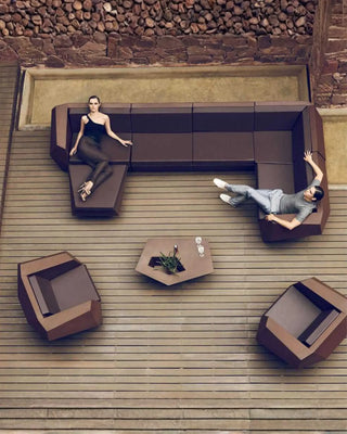 Vondom Faz sofa end module in polyethylene with upholstered cushions