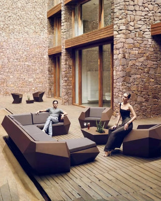 Vondom Faz sofa end module in polyethylene with upholstered cushions