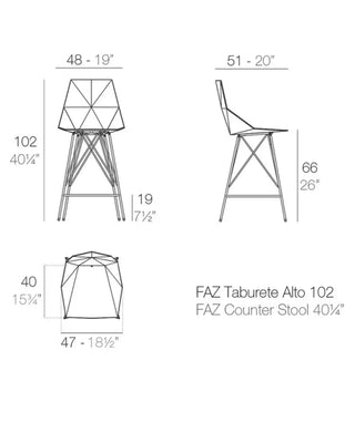 Vondom Faz stool with polypropylene seat and powder-coated metal base