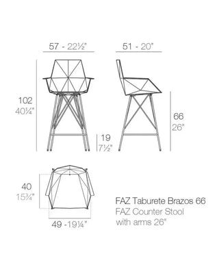 Vondom Faz stool with polypropylene shell and powder-coated metal base