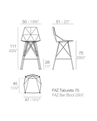 Vondom Faz stool with polypropylene seat and powder-coated metal base