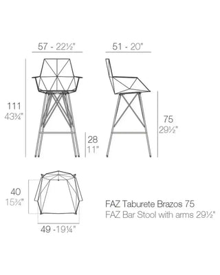 Vondom Faz stool with polypropylene shell and powder-coated metal base