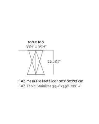Vondom Faz table with powder-coated metal legs with HPL top